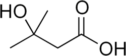 Skeletal formula of β-hydroxy β-methylbutyric acid