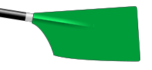 The blade of an oar, coloured green