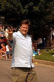 Kevin Zeese Marching in Dundalk, Md., Independence Day Parade