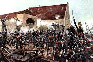 The storming of La Haye Sainte by Knötel