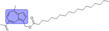 (7-isopropenyl-4-methylazulen-1-yl)methyl stearate structure