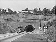 Highway tunnel, with one lane in each direction