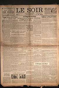 Photograph of the front page of newspaper showing signs of being many decades old