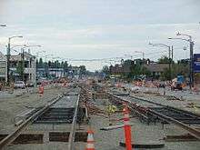 Rails and exposed earth