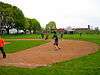 A kickball game at Lillis–Albina Park