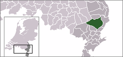 Highlighted position of Peel en Maas in a municipal map of Limburg