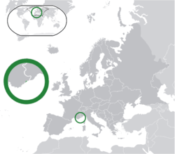 Map showing Monaco in Europe