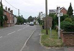 Looking along West End in Long Whatton