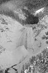 Large waterfall encased in ice