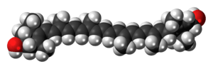 Space-filling model of lutein