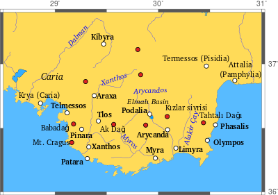 Map of Classical Lycia