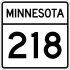 Trunk Highway 218 marker