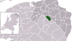 Highlighted position of Haren in a municipal map of Groningen