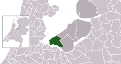 Highlighted position of Almere in a municipal map of Flevoland