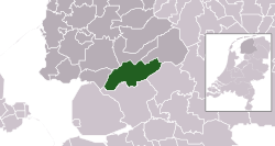 Highlighted position of Weststellingwerf in a municipal map of Friesland