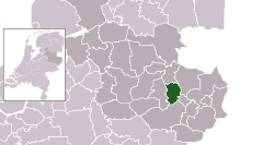 Highlighted position of Almelo in a municipal map of Overijssel