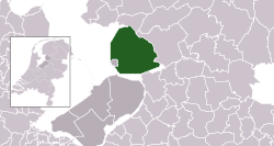 Highlighted position of Noordoostpolder in a municipal map of Flevoland