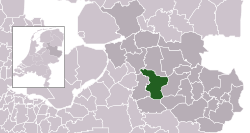 Highlighted position of Raalte in a municipal map of Overijssel