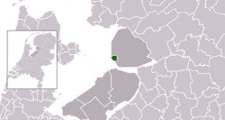 Highlighted position of Urk in a municipal map of Flevoland