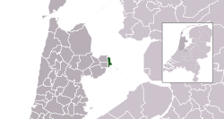 Highlighted position of Enkhuizen in a municipal map of North Holland