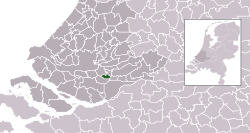 Highlighted position of Hendrik-Ido-Ambacht in a municipal map of South Holland