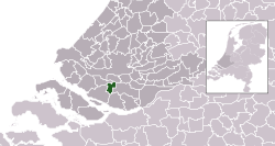 Highlighted position of Oud-Beijerland in a municipal map of South Holland