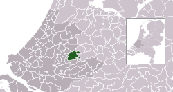 Highlighted position of Vlist in a municipal map of South Holland