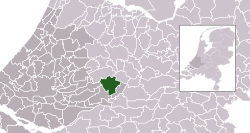 Highlighted position of Zederik in a municipal map of South Holland