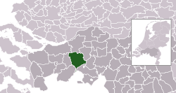 Highlighted position of Breda in a municipal map of North Brabant