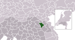 Highlighted position of Mill en Sint Hubert in a municipal map of North Brabant