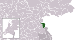 Highlighted position of Gennep in a municipal map of Limburg