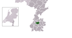 Highlighted position of Nuth in a municipal map of Limburg