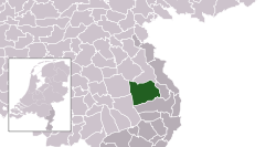 Highlighted position of Venray in a municipal map of Limburg