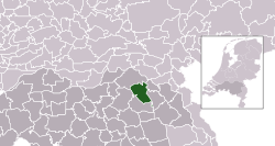 Highlighted position of Landerd in a municipal map of North Brabant