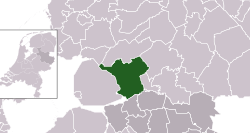 Highlighted position of Steenwijkerland in a municipal map of Overijssel