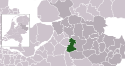 Highlighted position of Olst-Wijhe in a municipal map of Overijssel