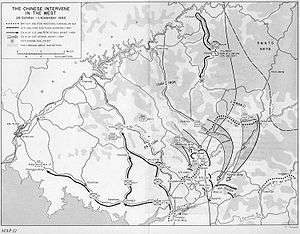 A map with arrows sweeping past Northwest Korea