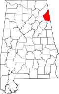 State map highlighting Cherokee County