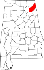 State map highlighting DeKalb County