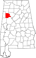 State map highlighting Fayette County