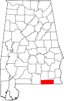 State map highlighting Geneva County