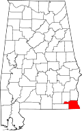 Map of Alabama highlighting Houston County