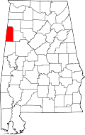 State map highlighting Lamar County