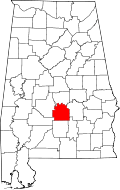 State map highlighting Lowndes County