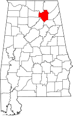 State map highlighting Marshall County