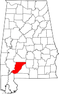 State map highlighting Monroe County