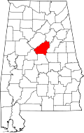 State map highlighting Shelby County