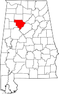 State map highlighting Walker County