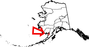 State map highlighting Bristol Bay Borough