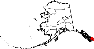 Map of Alaska highlighting Ketchikan Gateway Borough